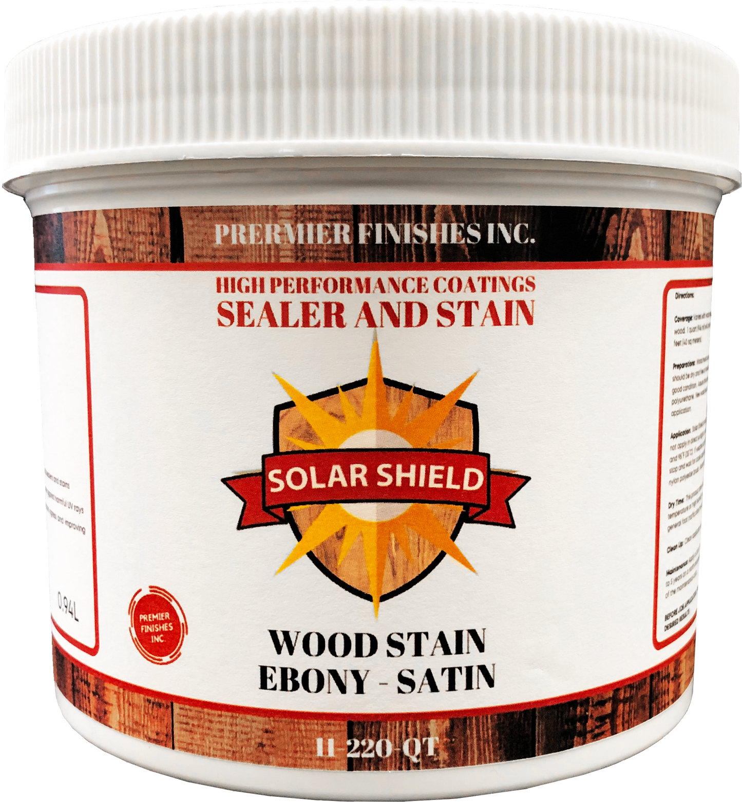 11-220 - Solar Shield - Wood Stain - Ebony Satin