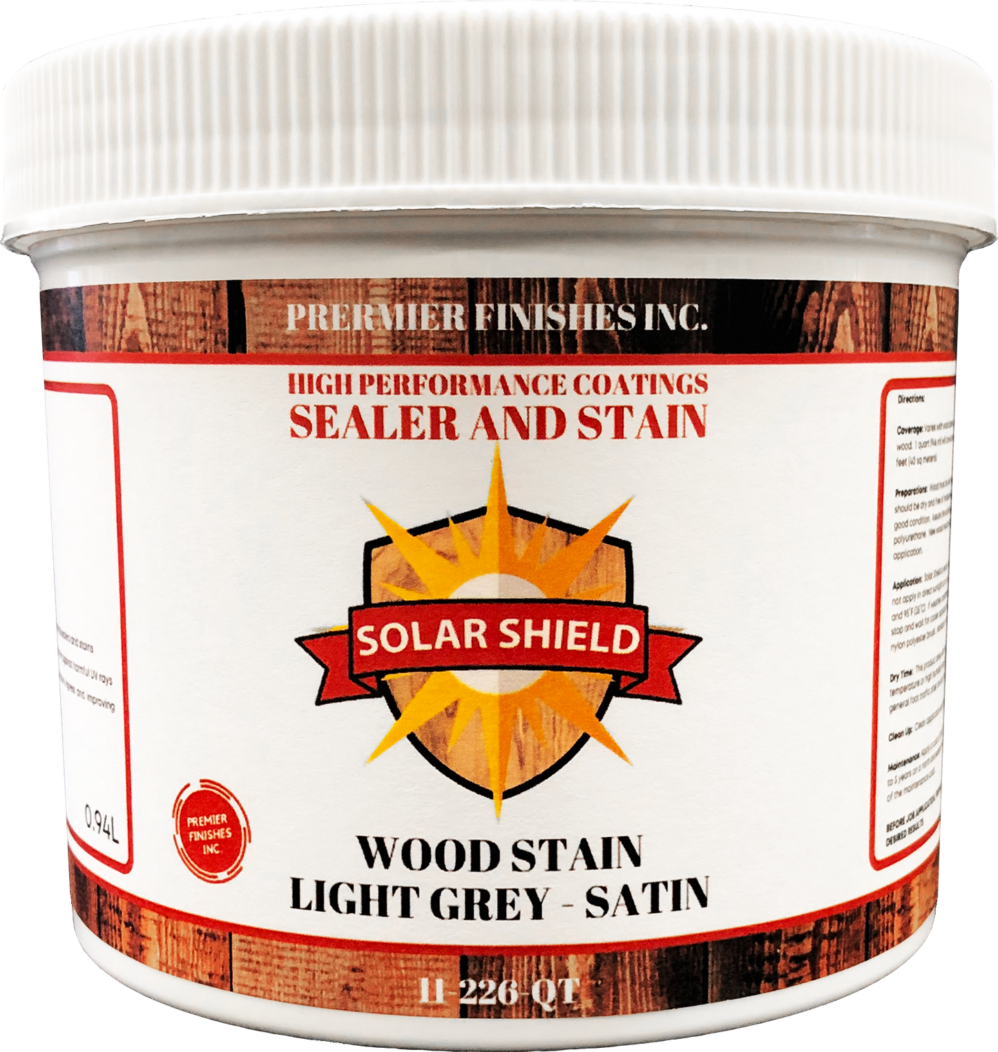 11-226 - Solar Shield - Wood Stain - Light Grey Satin